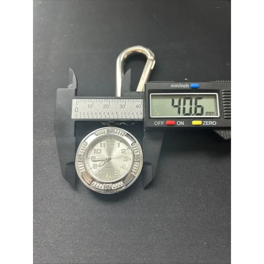 Silver Tone Clip On Quartz Watch